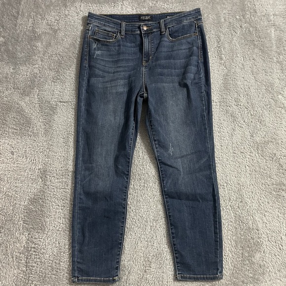 Judy Blue Jeans Womens Size 15/32 Relaxed Fit Straight Leg Dark Wash Blue Denim - Picture 1 of 8